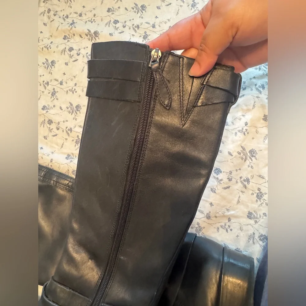 Franco Sarto Black Leather Boots - Picture 6 of 12